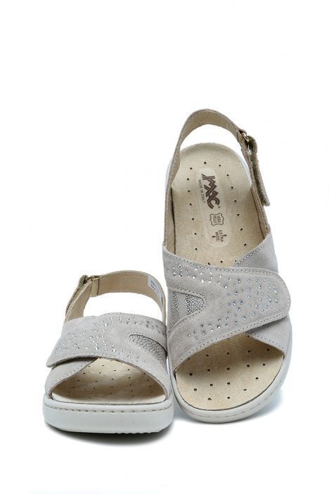 757270 Imac Dayana Kadın Dolgu Topuklu Anatomik Sandalet 35-41 Bej/Platino 26747/013 Beige