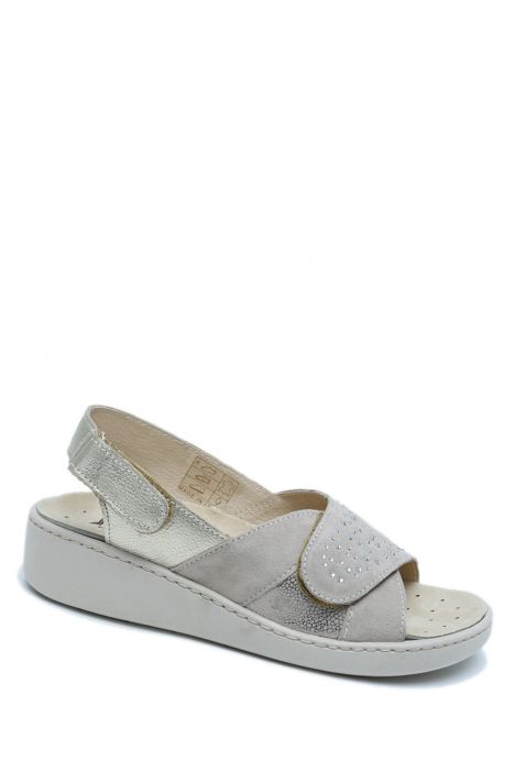 757270 Imac Dayana Kadın Dolgu Topuklu Anatomik Sandalet 35-41 Bej/Platino 26747/013 Beige