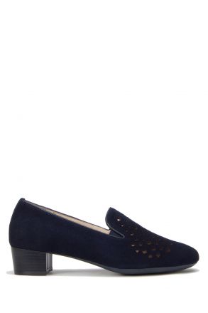 7631 Piyan Kadın Topuklu Ayakkabı 36-41 Lacivert Süet / Navy Blue Suede