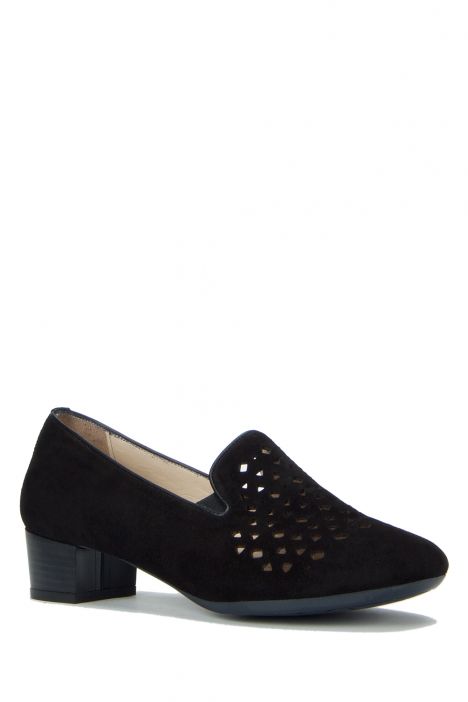7631 Piyan Kadın Topuklu Ayakkabı 36-41 Siyah Süet / Black Suede