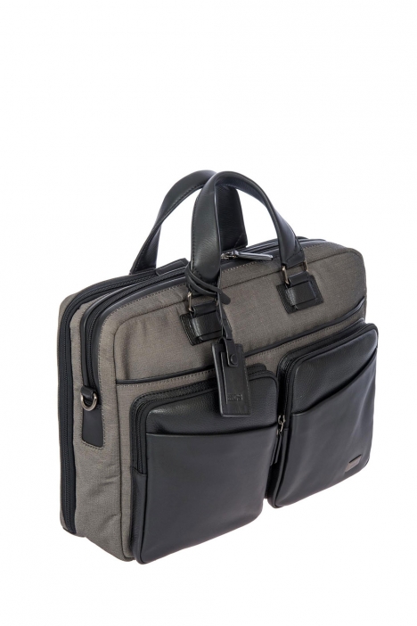 7704 Bric's Monza Evrak Çantası 40x28x13 cm Gri / Grey