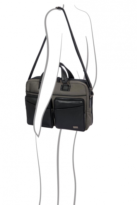 7704 Bric's Monza Evrak Çantası 40x28x13 cm Gri / Grey