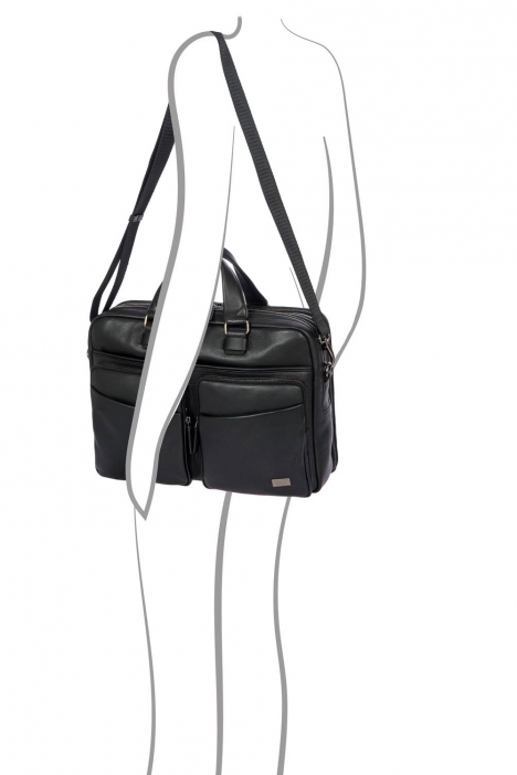 7704 Bric's Torino Evrak Çantası 40x28x13 cm Siyah / Black