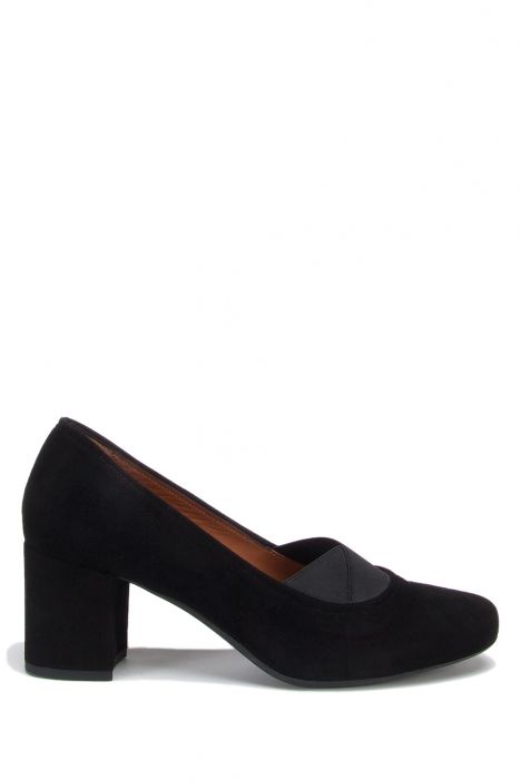 77191 Kifidis Kadın Çapraz Bantlı Süet Topuklu Ayakkabı 36-41 Siyah Süet / Black Suede