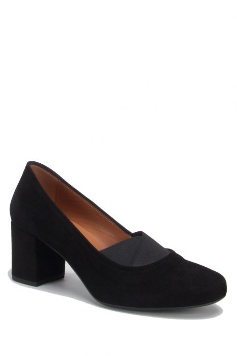 77191 Kifidis Kadın Çapraz Bantlı Süet Topuklu Ayakkabı 36-41 Siyah Süet / Black Suede