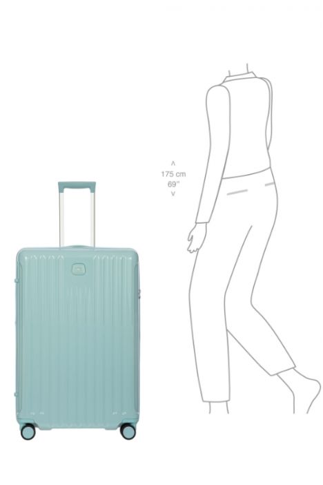 8032 Bric's Positano Büyük Boy Körüklü Valiz 53x78x31/35 cm Açık Mavi/Light Blue - 319