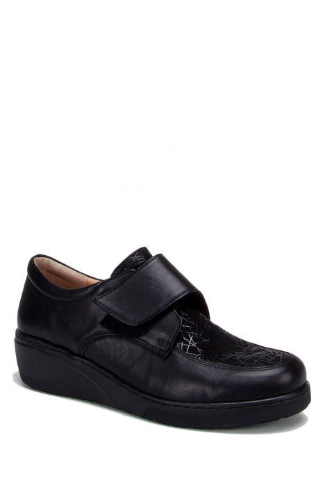 8287 Kifidis Kadın Cırtlı Deri Anatomik Ayakkabı 36-41 Siyah / Black - 130-453