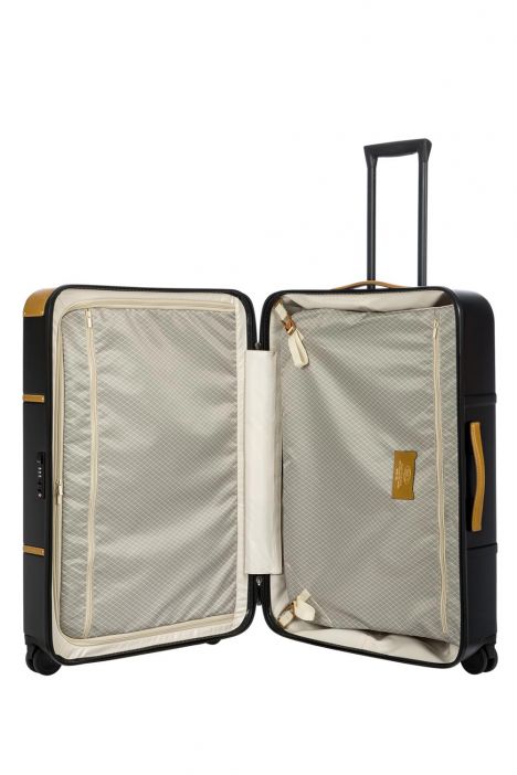 8304 Bric's Bellagio Büyük Boy Valiz 53x76x29 cm Siyah - Kahverengi / Black - Brown
