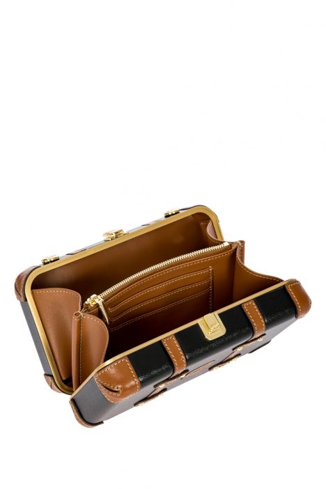 8370 Bellagio El ve Omuz Çantası 20x12x6 cm Siyah-Kahverengi/Black-Brown