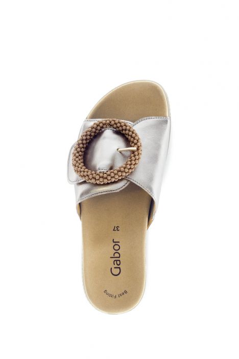83745 Gabor Kadın Tokalı Anatomik Terlik 36-41 62 Metalik/Shine Metallic puder