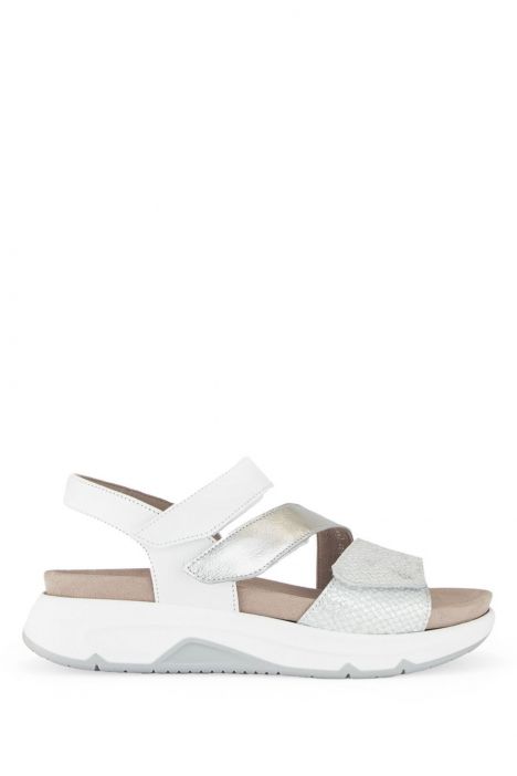 86882 Gabor Rolling Soft Kadın Anatomik Sandalet 3.5-7.5 51 Beyaz/FlechtM/Satin/Cervo silber/weiss