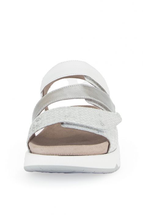 86882 Gabor Rolling Soft Kadın Anatomik Sandalet 3.5-7.5 51 Beyaz/FlechtM/Satin/Cervo silber/weiss