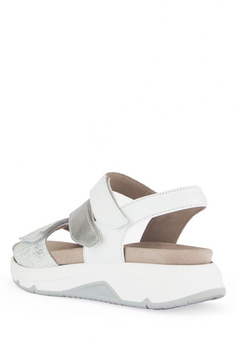 86882 Gabor Rolling Soft Kadın Anatomik Sandalet 3.5-7.5 51 Beyaz/FlechtM/Satin/Cervo silber/weiss