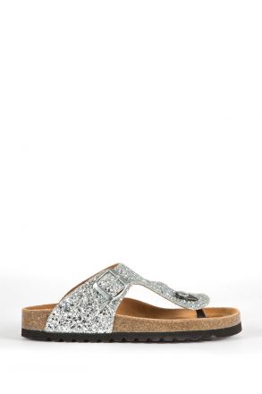 8712 Ch-Kifidis Kadın Terlik 36-40 GLIT.SILVER-GRİ TONU
