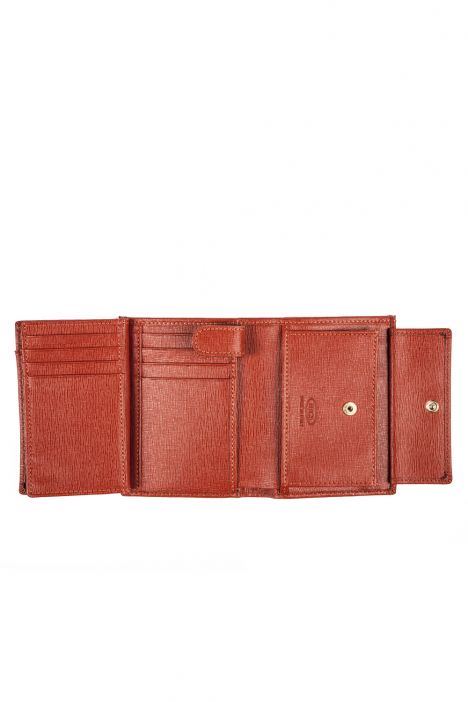 9061 Bric's Saffiano Kadın Deri Cüzdan 10x12 cm Turuncu / Orange
