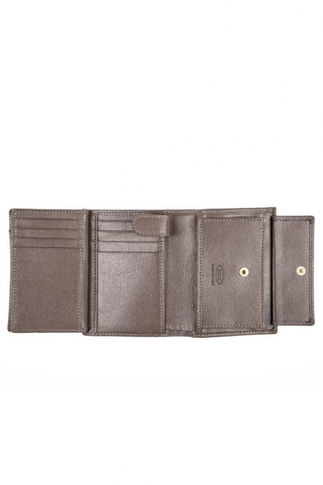 9061 Bric's Saffiano Kadın Deri Cüzdan 10x12 cm Dove Gri / Dove Grey