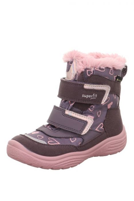 9091 Superfit Crystal Kız Çocuk Gore-Tex Bot 25-32 8510-LILA/ROSA/SYNTHETIK/TEXTIL/EFFEKTLEDER
