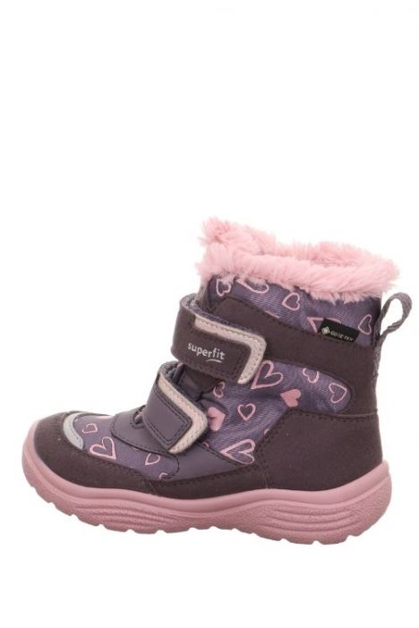 9091 Superfit Crystal Kız Çocuk Gore-Tex Bot 25-32 8510-LILA/ROSA/SYNTHETIK/TEXTIL/EFFEKTLEDER