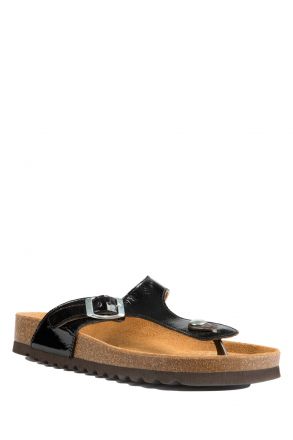 9183 Ch-Kifidis Kadın Terlik 36-42 Rugan Siyah / Cha. Black