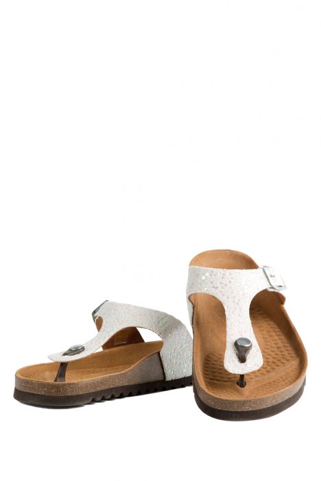 9183 Ch-Kifidis Kadın Terlik 36-42 Beyaz / Cha. Blanco