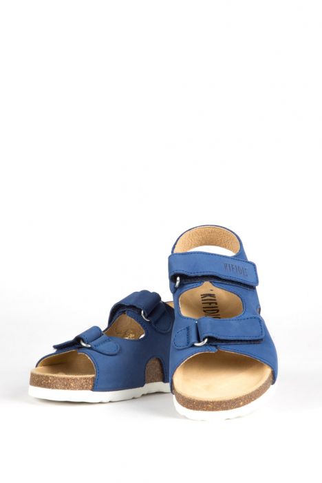 9504 Ch-Kifidis Çocuk Sandalet 21-26 Nubuk Mavi / Nubuck Blue