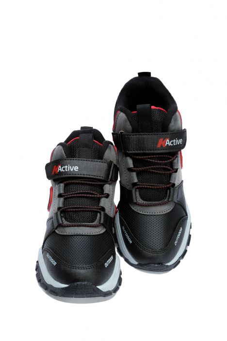 A022 Kifidis Active Unisex Çocuk Bot 26-35 Siyah-Gri / Black-Grey