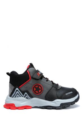 A022 Kifidis Active Unisex Çocuk Bot 26-35 Siyah-Gri / Black-Grey