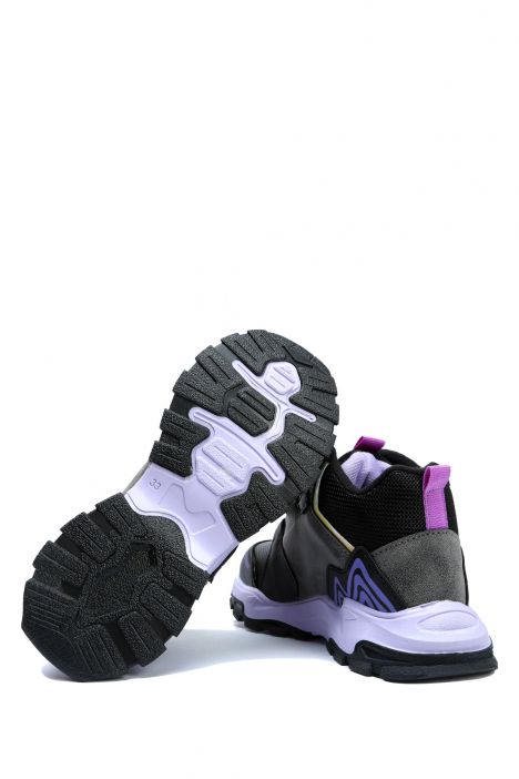 A022 Kifidis Active Unisex Çocuk Bot 26-35 Gri-Mor / Grey-Purple