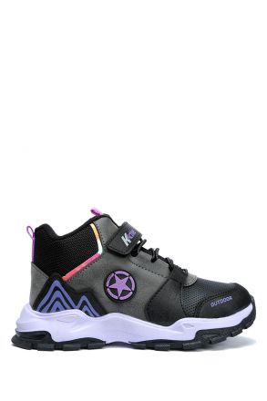 A022 Kifidis Active Unisex Çocuk Bot 26-35 Gri-Mor / Grey-Purple