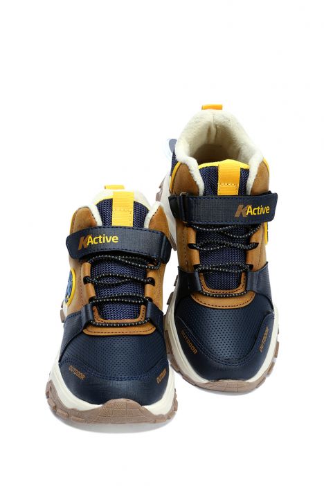 A022 Kifidis Active Unisex Çocuk Bot 26-35 Lacivert-Kahve / Navy-Brown