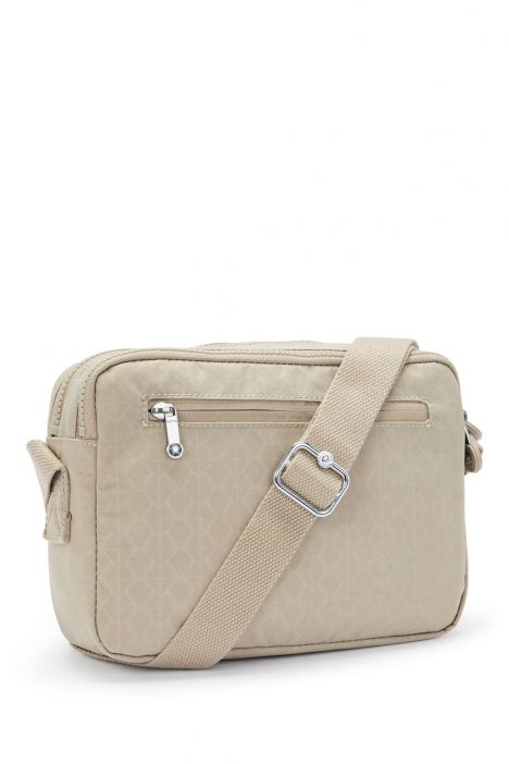 Kipling ABANU M Orta Boy Omuz Çantası 17x24x9 cm Sign Beige Emb