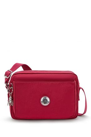 Kipling ABANU M Orta Boy Omuz Çantası 17x24x9 cm Red Red Wine