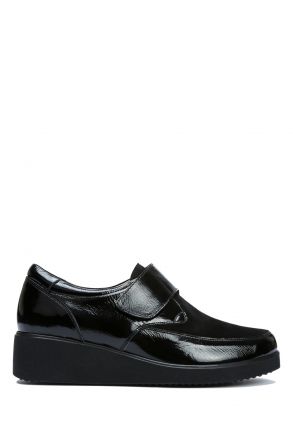 AC582601 Kifidis Anatomik Kadın Deri Ayakkabı 35-41 16891 Siyah Rugan/Black
