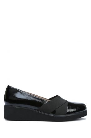 AC582602 Kifidis Anatomik Kadın Deri Ayakkabı 35-41 16891 Siyah Rugan/Black