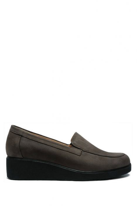 AC582603 Kifidis Anatomik Kadın Deri Ayakkabı 35-41 15680 Koyu Vizon Nubuk/Wedge Nubuck