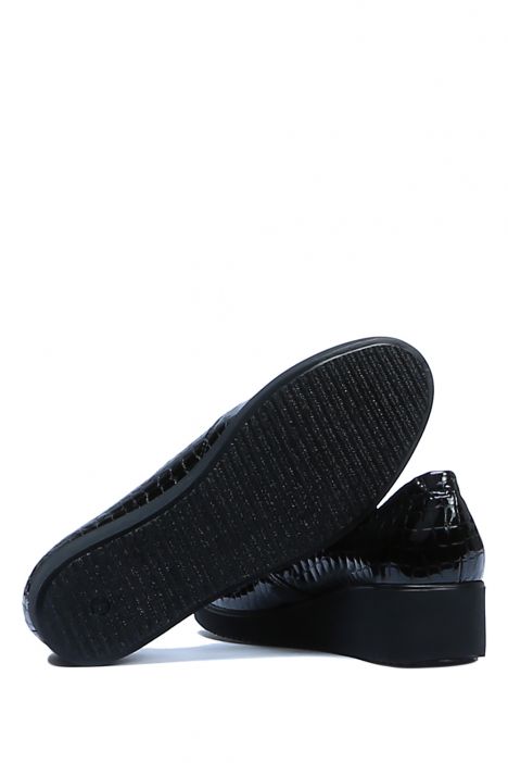 AC582603L Kifidis Anatomik Kadın Deri Ayakkabı 35-41 Siyah Kroko/Black Croco
