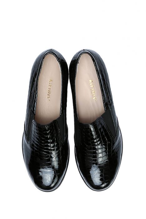 AC582603L Kifidis Anatomik Kadın Deri Ayakkabı 35-41 Siyah Kroko/Black Croco