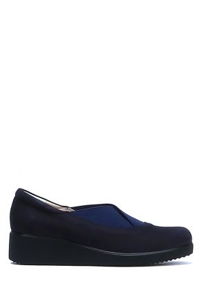 AC582604 Kifidis Anatomik Kadın Deri Ayakkabı 35-41 6298 Lacivert Nubuk/Dark Blue Nubuck