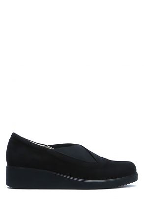 AC582604 Kifidis Anatomik Kadın Deri Ayakkabı 35-41 6249 Siyah Nubuk/Black Nubuck