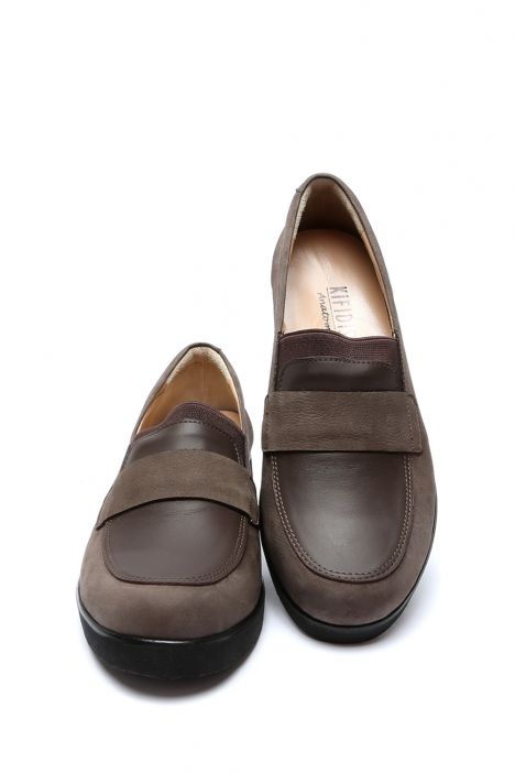 AC582605 Kifidis Anatomik Kadın Deri Ayakkabı 35-41 15680 Koyu Vizon Nubuk/Wedge Nubuck