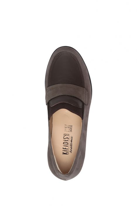 AC582605 Kifidis Anatomik Kadın Deri Ayakkabı 35-41 15680 Koyu Vizon Nubuk/Wedge Nubuck