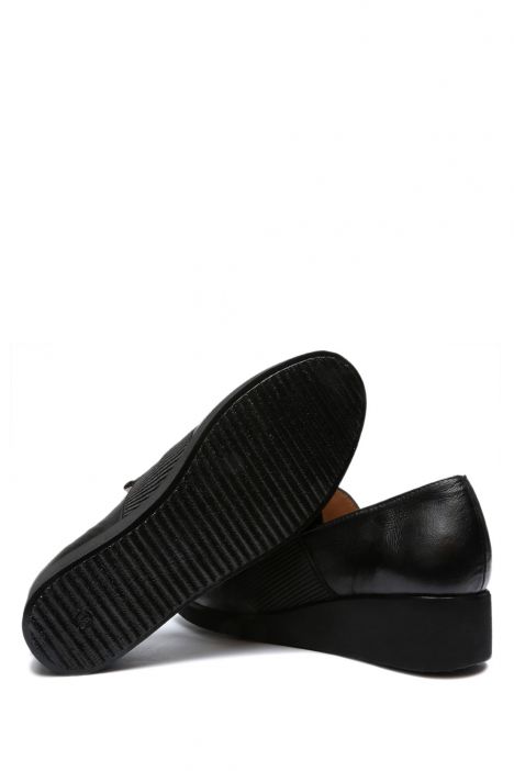AC582608 Kifidis Anatomik Kadın Deri Ayakkabı 36-41 Siyah/Black