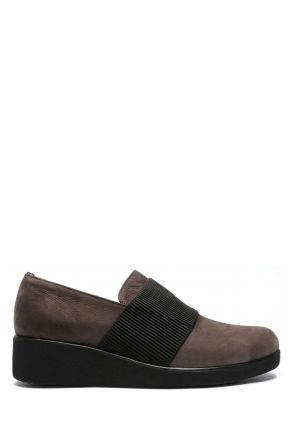 AC582608 Kifidis Anatomik Kadın Deri Ayakkabı 36-41 15680 Koyu Vizon Nubuk/Wedge Nubuck