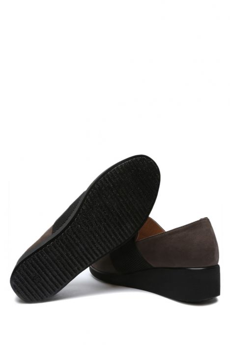 AC582608 Kifidis Anatomik Kadın Deri Ayakkabı 36-41 15680 Koyu Vizon Nubuk/Wedge Nubuck