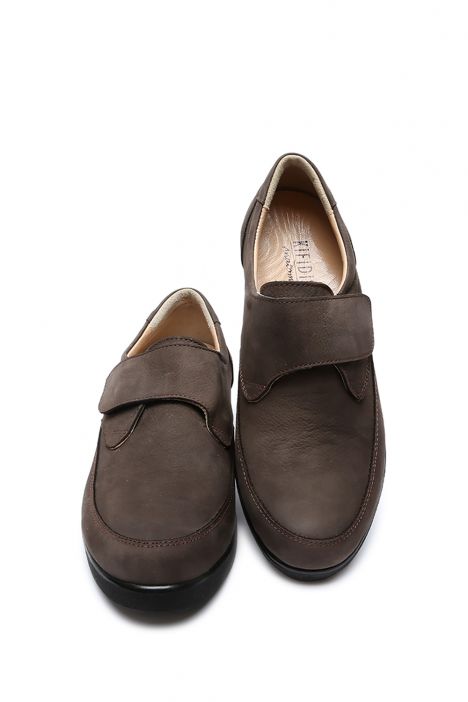 AC582609 Kifidis Anatomik Kadın Velkrolu Deri Ayakkabı 36-41 15680 Koyu Vizon Nubuk/Wedge Nubuck