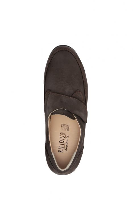 AC582609 Kifidis Anatomik Kadın Velkrolu Deri Ayakkabı 36-41 15680 Koyu Vizon Nubuk/Wedge Nubuck