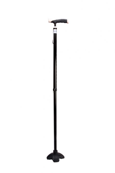 AGST011 Kifidis Ayarlanabilir Dörtlü Lastikli Baston Siyah / Black
