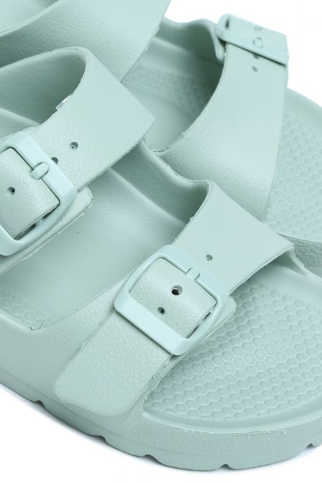 AQ1468 Kifidis Aqua Unisex Çift Bantlı Plaj Terliği 36-45 Yeşil/Mint