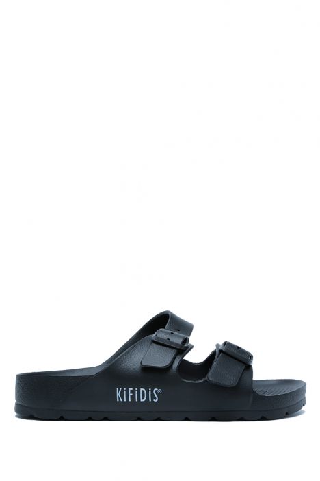 AQ1468 Kifidis Aqua Unisex Çift Bantlı Plaj Terliği 36-45 Siyah/Black