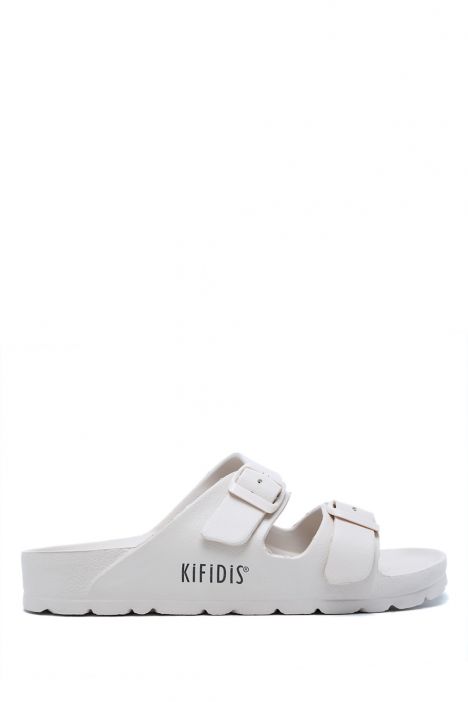 AQ1468 Kifidis Aqua Unisex Çift Bantlı Plaj Terliği 36-45 Bej/Beige